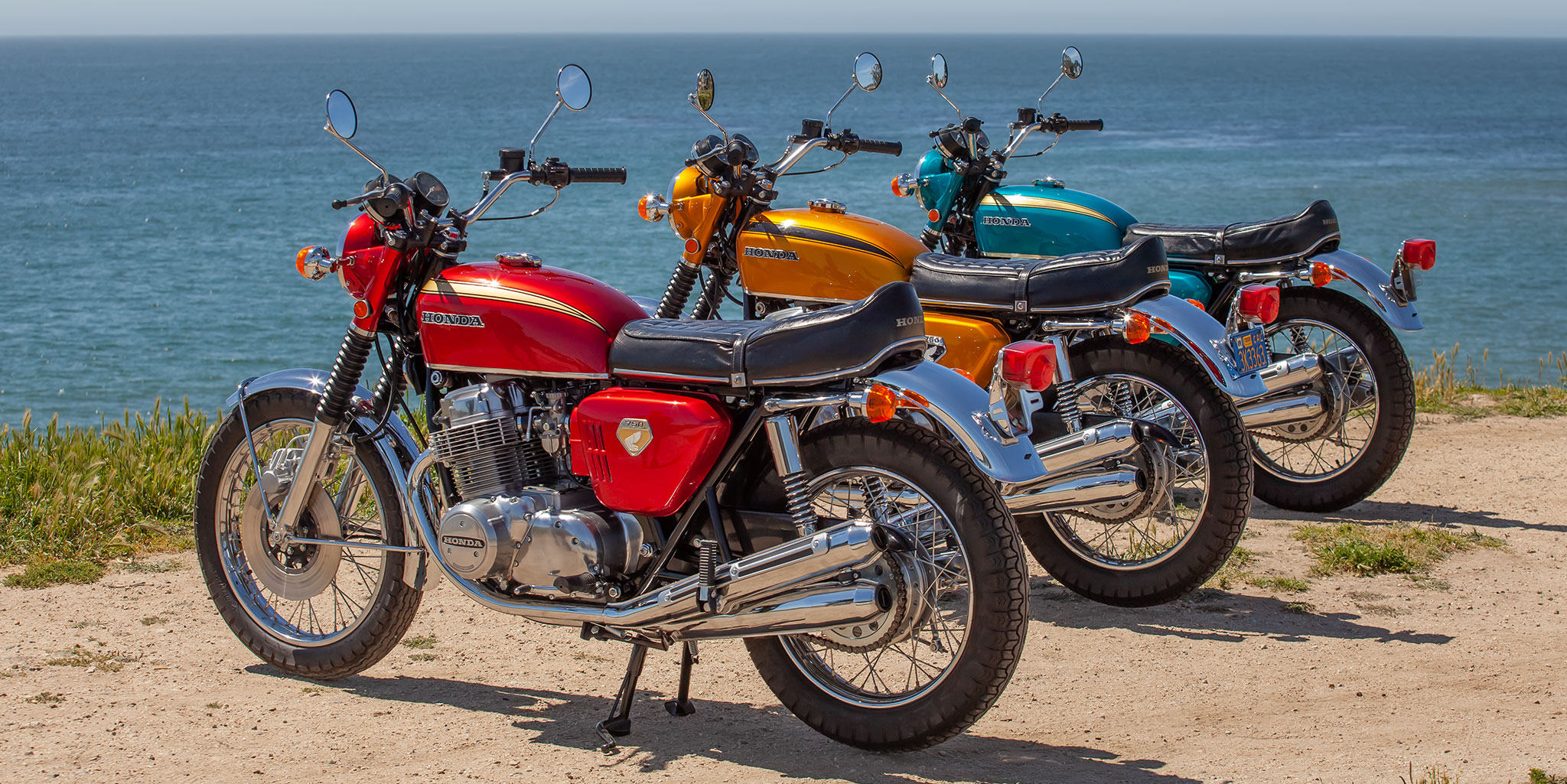 The three 1969 CB750s that I brought to the Quail in 2019